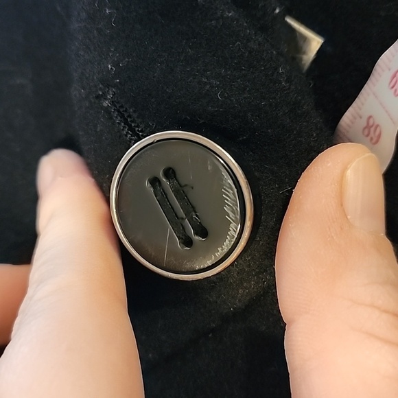 Kenneth Cole New York Black Recycled Wool Blend Black Women 8 Short Peacoat - Picture 9 of 9